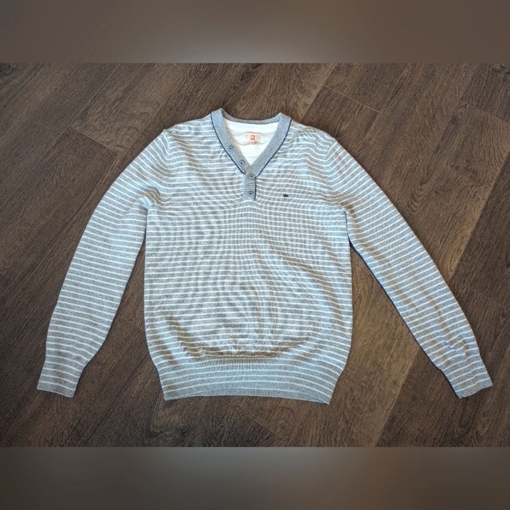 G2000 Grey Striped Pullover for Men